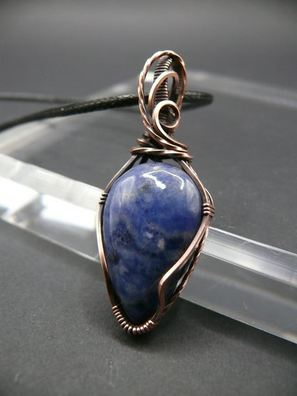 Handmade blue sodalite gemstone pendant