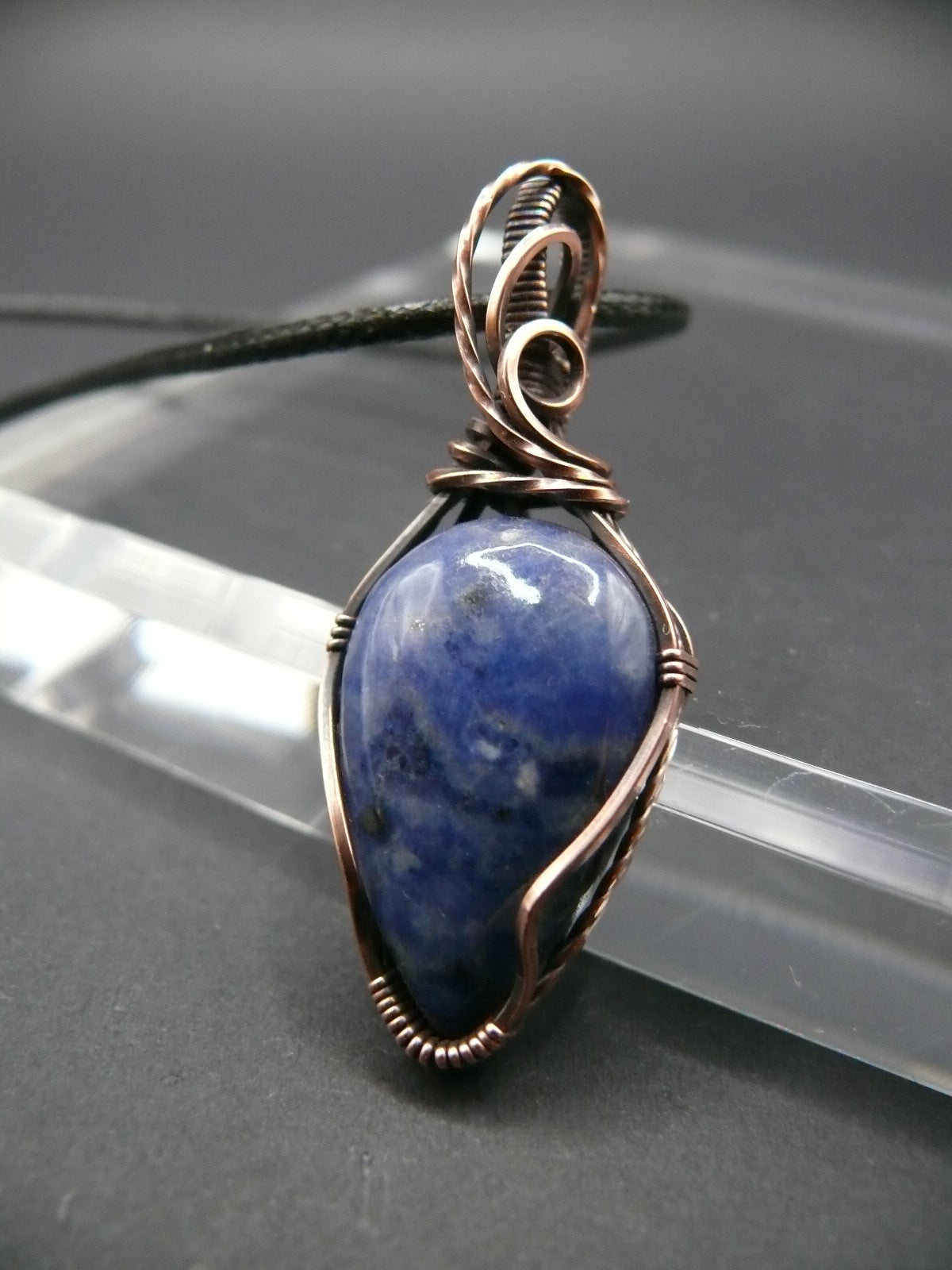 Handmade blue sodalite gemstone pendant