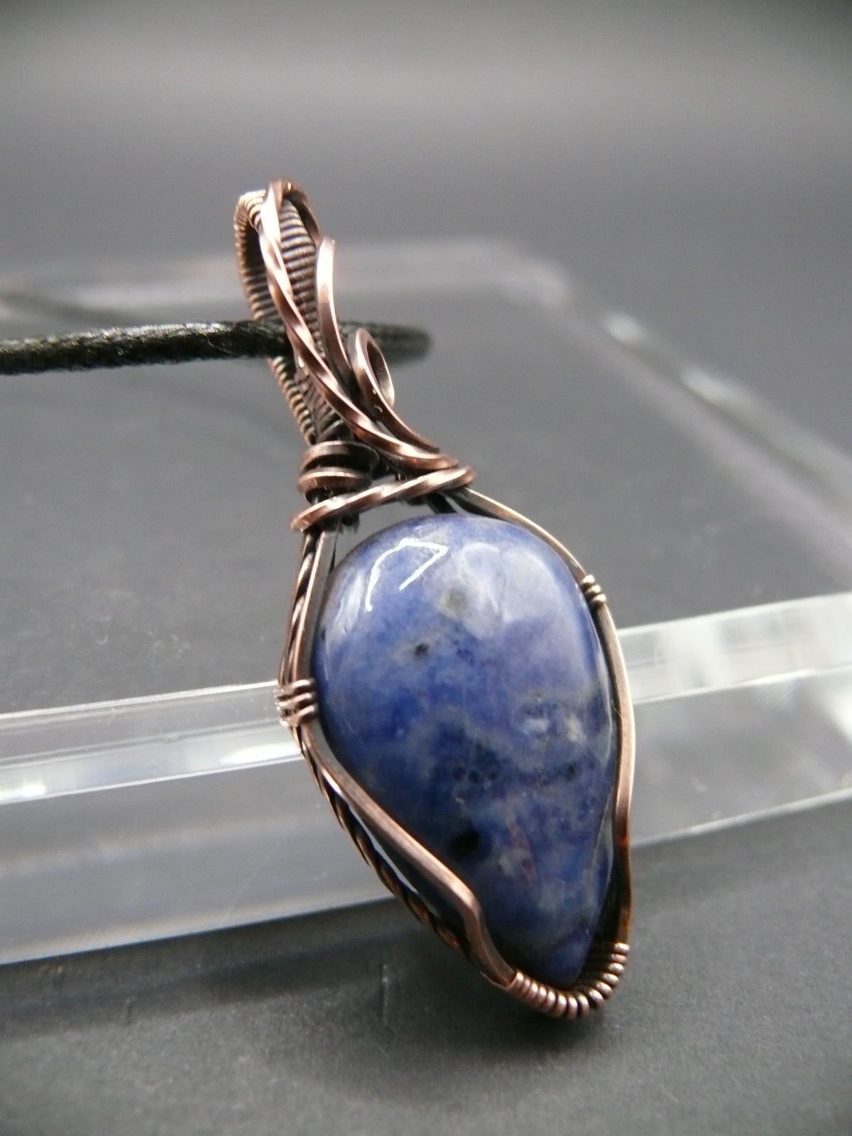 Handmade blue sodalite gemstone pendant