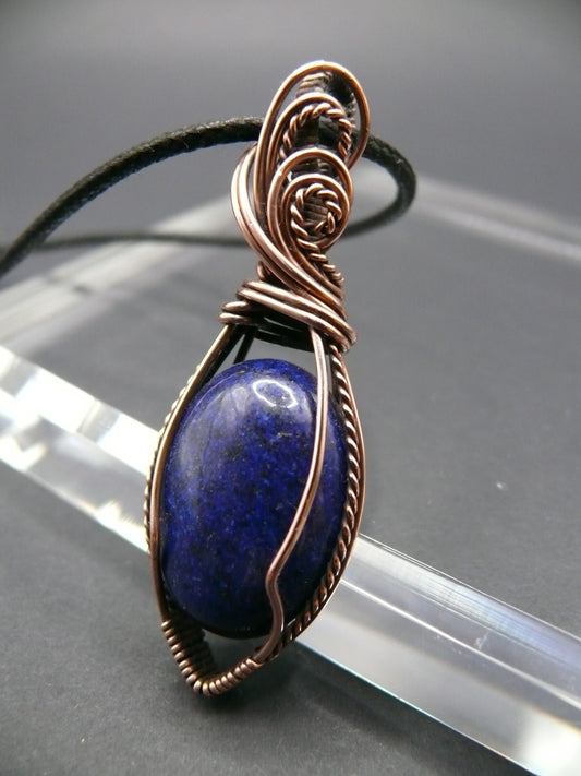 Wire wrapped Lapis Lazuli pendant