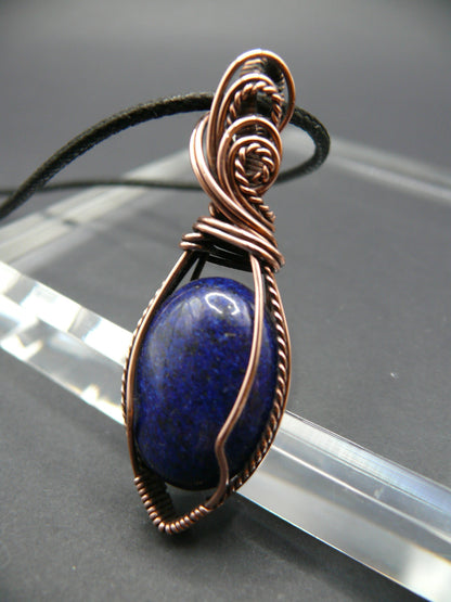 Wire wrapped Lapis Lazuli pendant