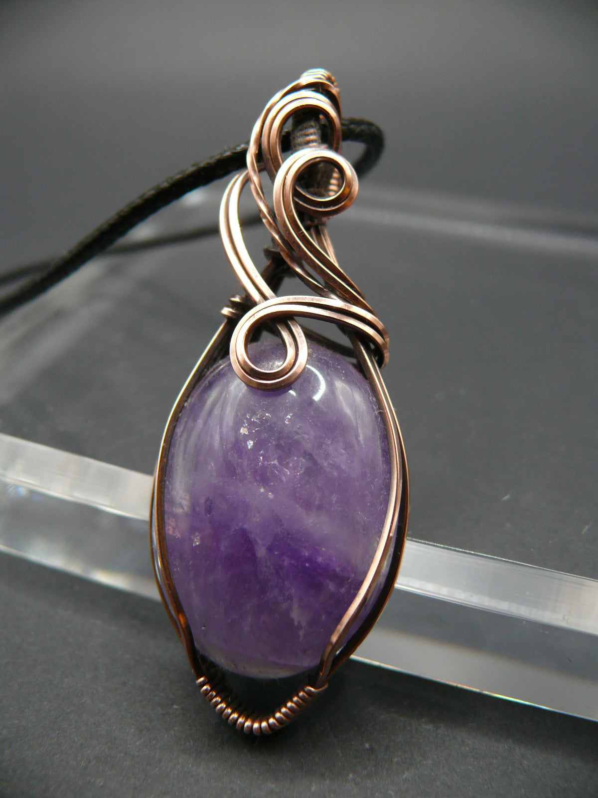 Handmade amethyst statement pendant