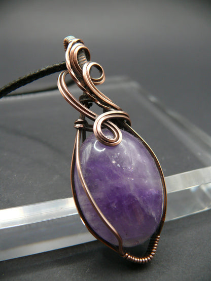 Handmade amethyst statement pendant