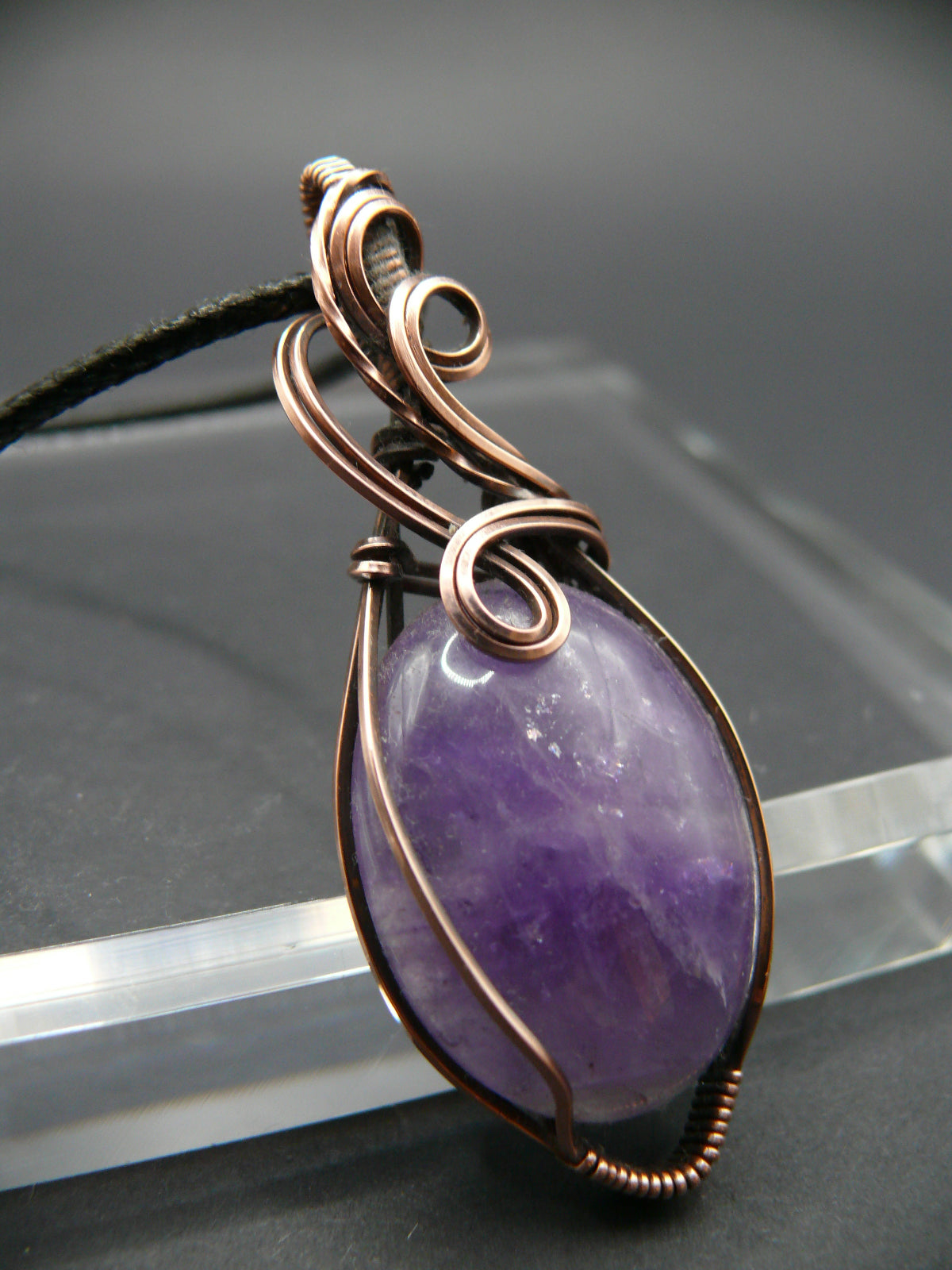 Handmade amethyst statement pendant