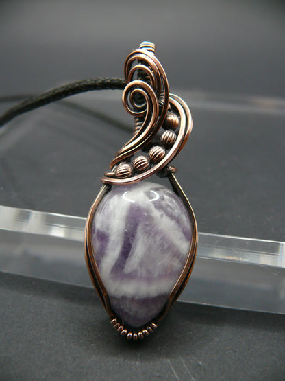 Wire wrapped lace amethyst pendant