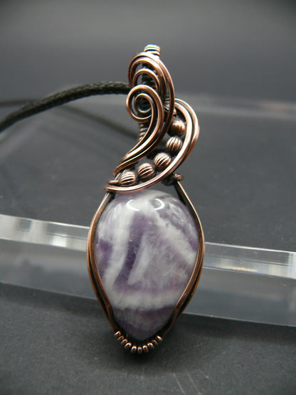 Wire wrapped lace amethyst pendant