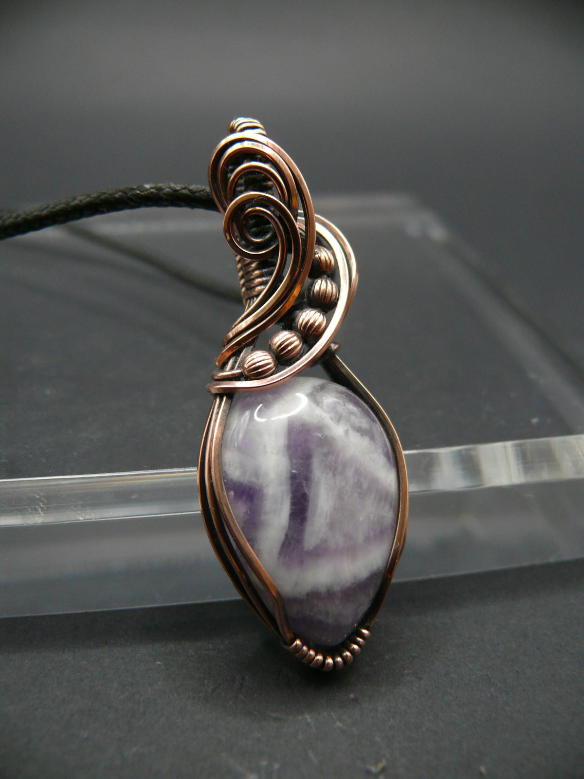 Wire wrapped lace amethyst pendant