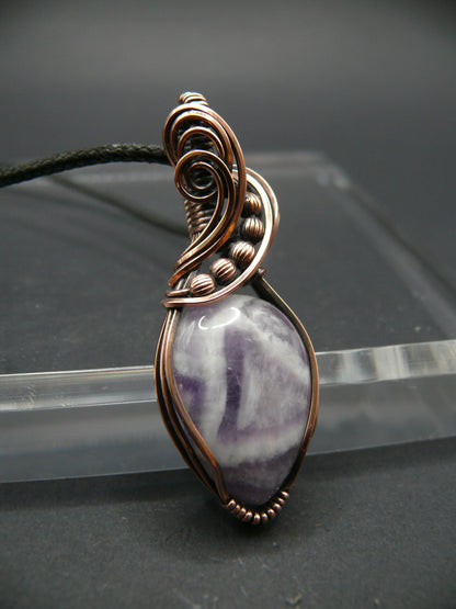 Wire wrapped lace amethyst pendant