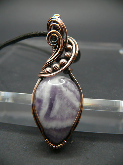 Wire wrapped lace amethyst pendant