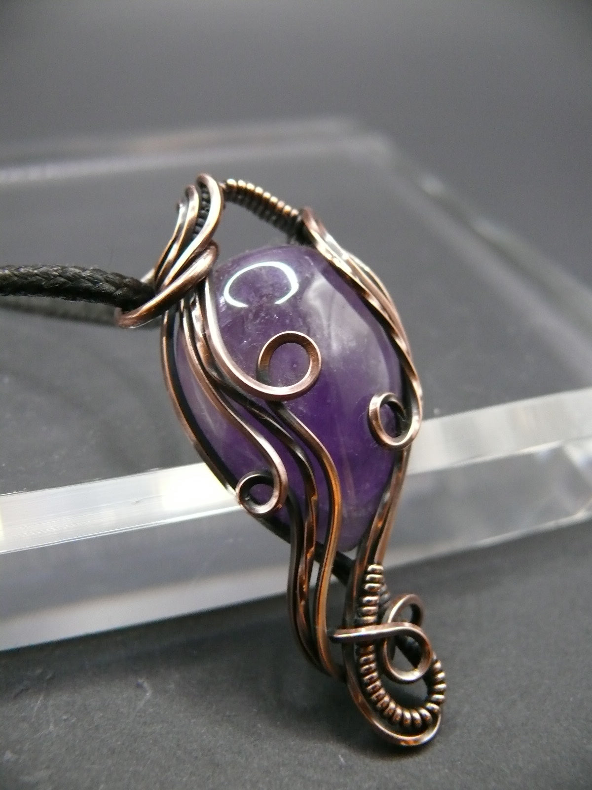 Handmade purple amethyst gemstone pendant