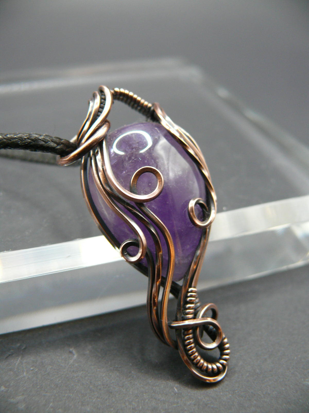 Handmade purple amethyst gemstone pendant