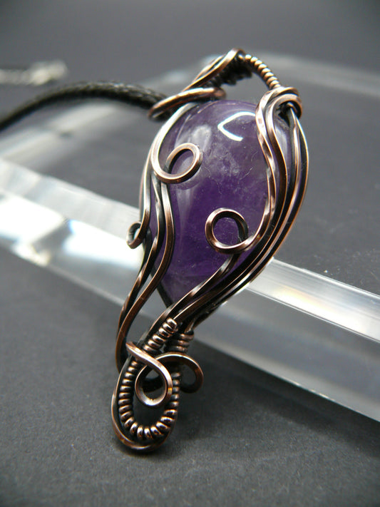 Handmade purple amethyst gemstone pendant