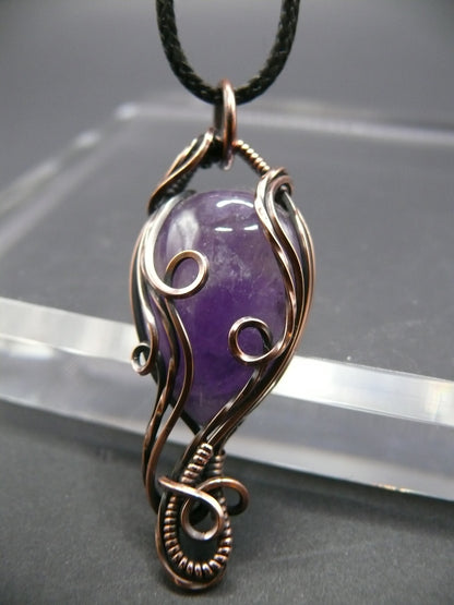 Handmade purple amethyst gemstone pendant