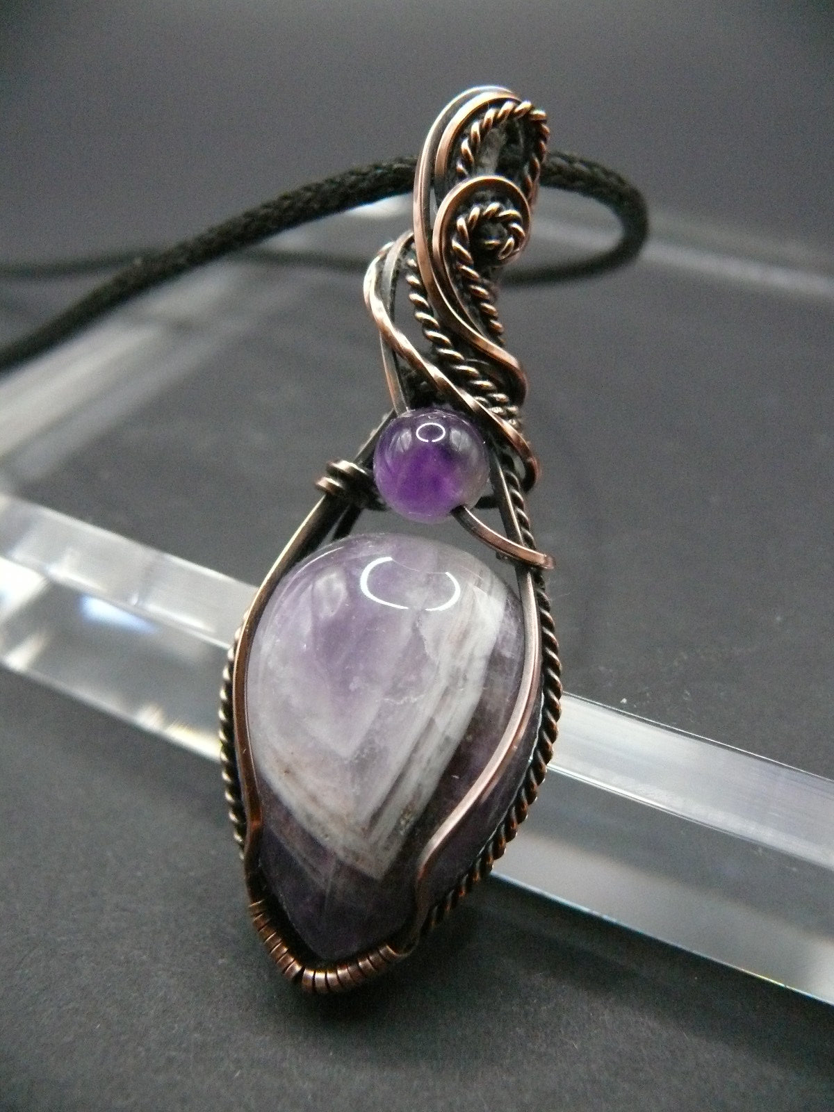 Wire wrapped amethyst pendant