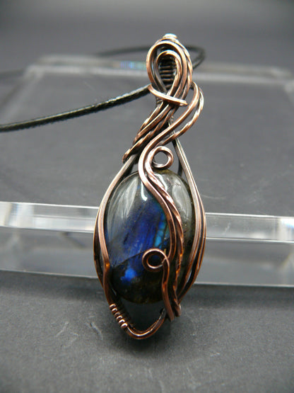 Wire wrapped blue labradorite talisman