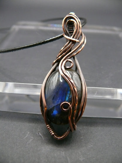 Wire wrapped blue labradorite talisman