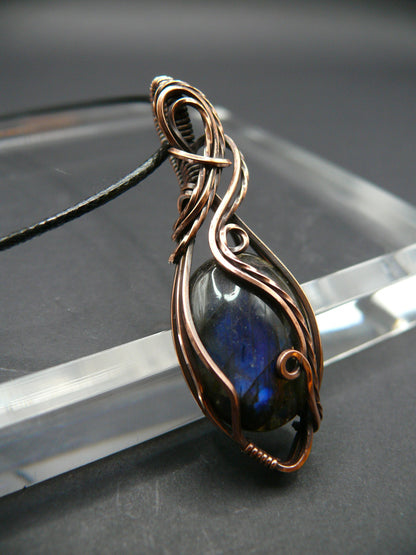 Wire wrapped blue labradorite talisman