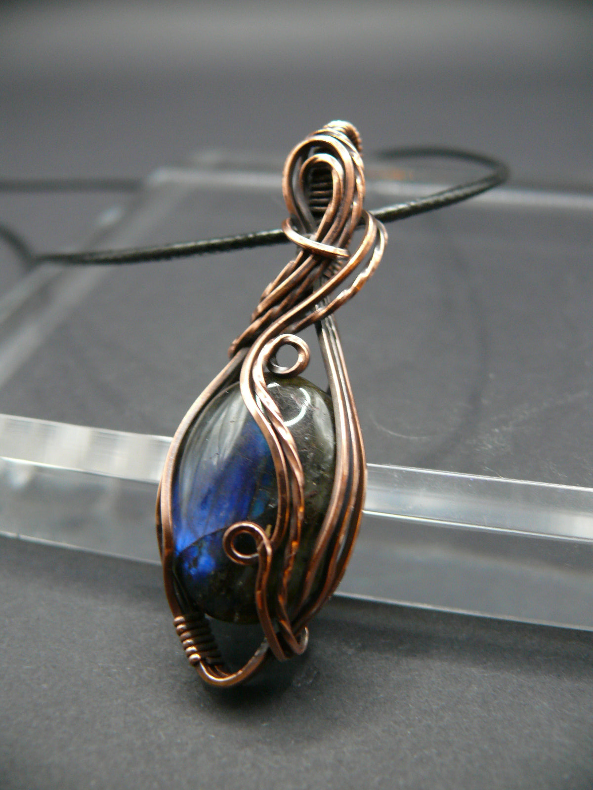 Wire wrapped blue labradorite talisman