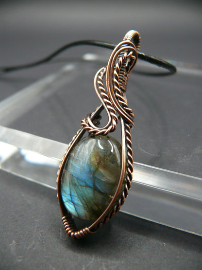 Wire wrapped Labradorite pendant