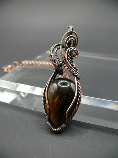 One-of-a-kind tiger eye gemstone pendant