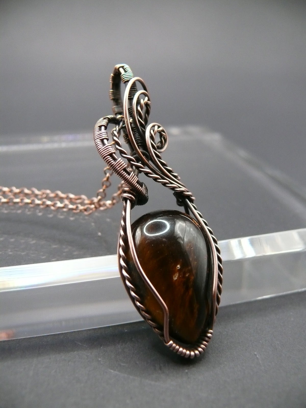 One-of-a-kind tiger eye gemstone pendant