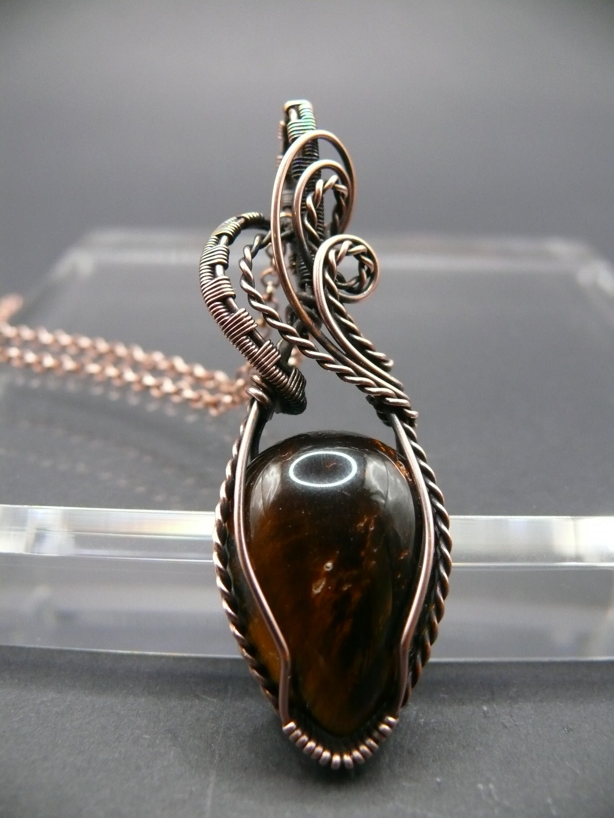 One-of-a-kind tiger eye gemstone pendant