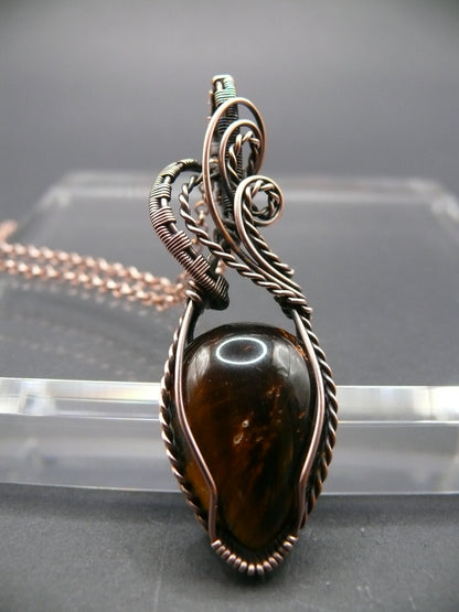 One-of-a-kind tiger eye gemstone pendant