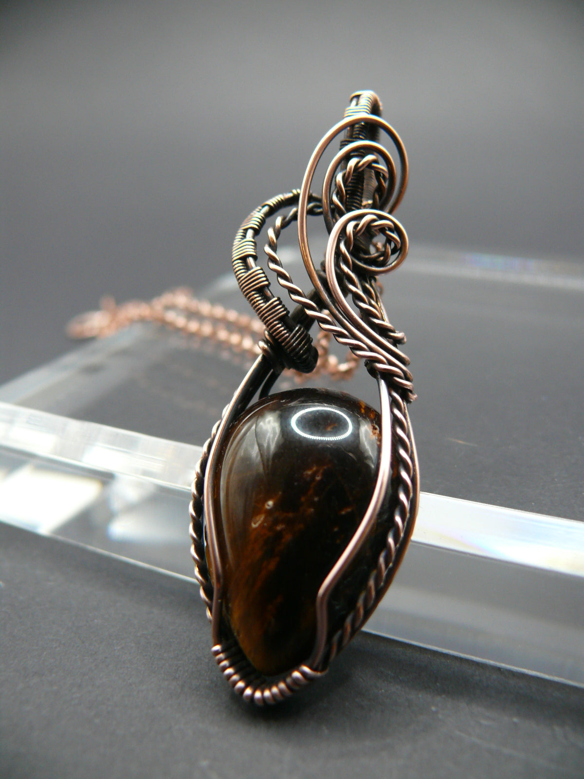 One-of-a-kind tiger eye gemstone pendant