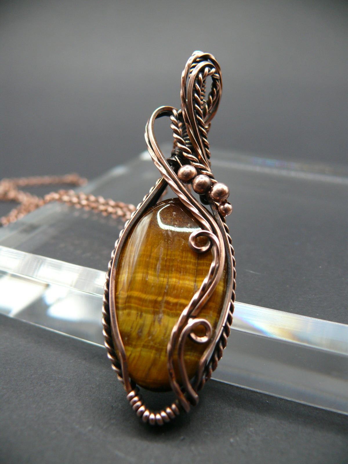 Boho style tiger eye gemstone necklace