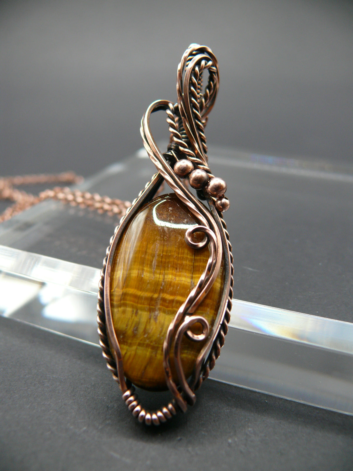 Boho style tiger eye gemstone necklace