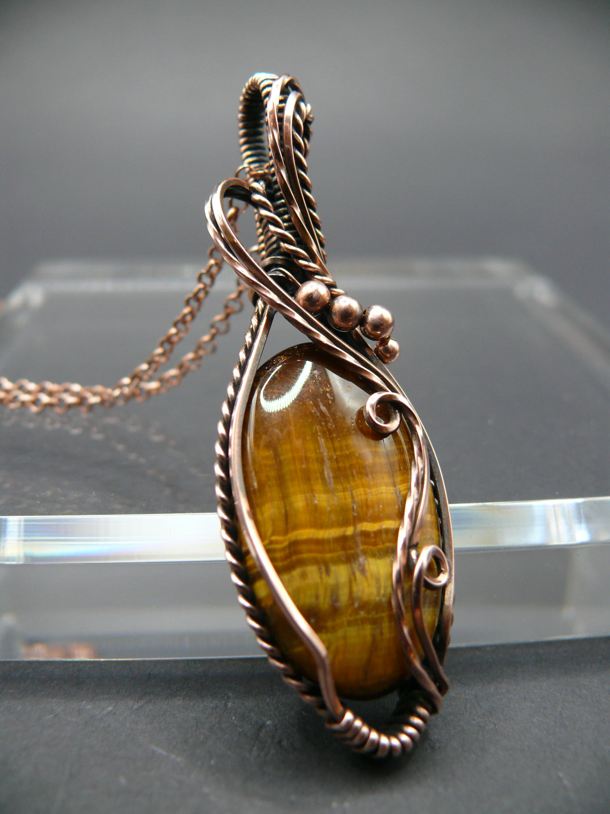 Boho style tiger eye gemstone necklace