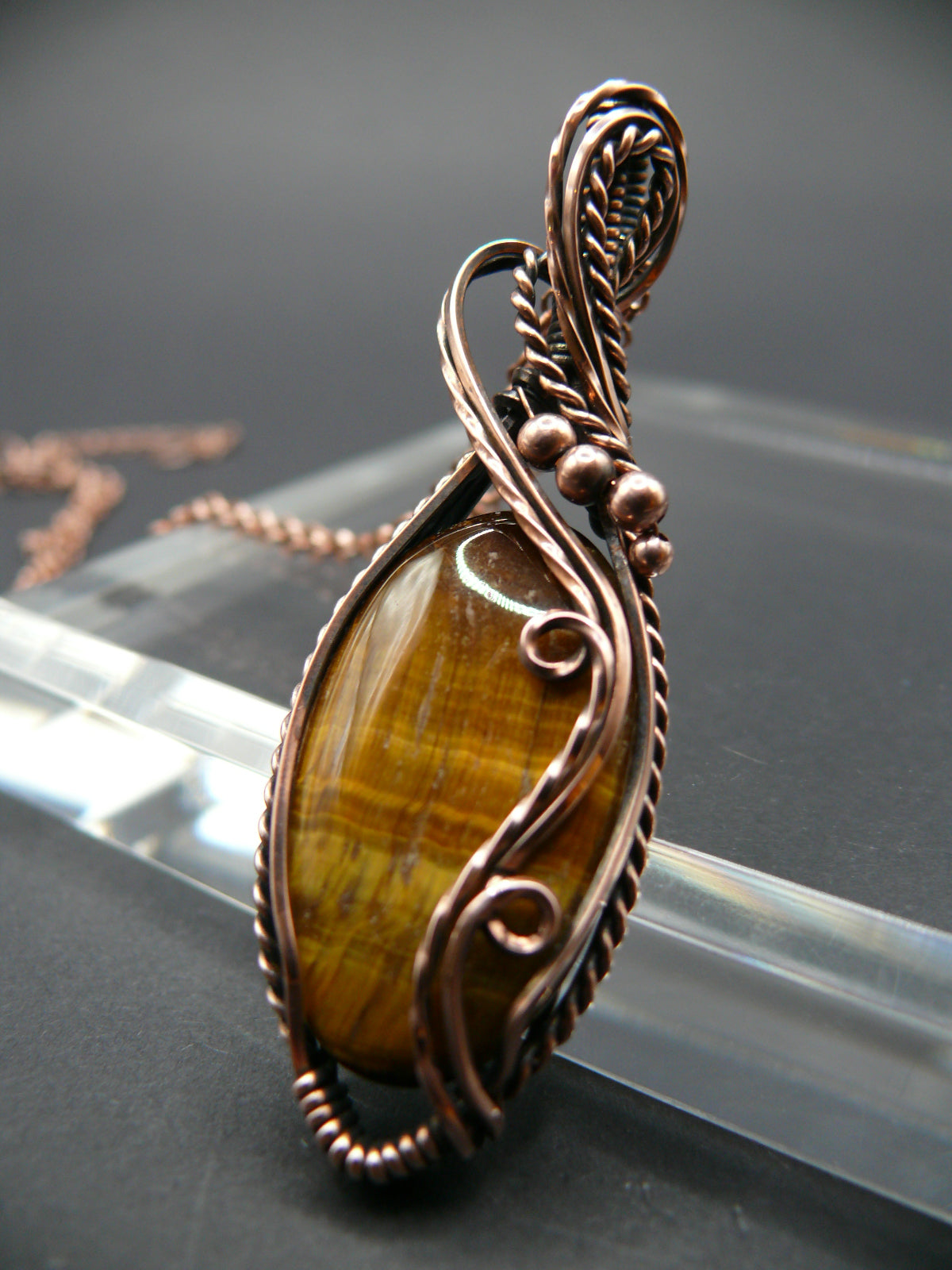 Boho style tiger eye gemstone necklace