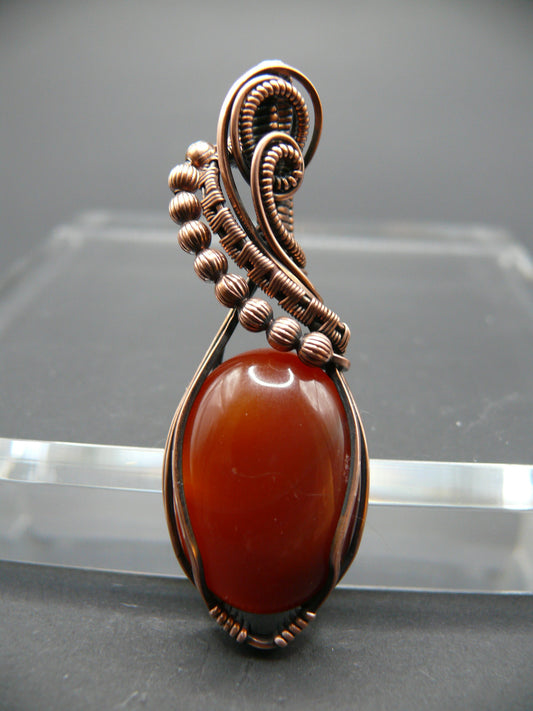Deep red agate gemstone pendant