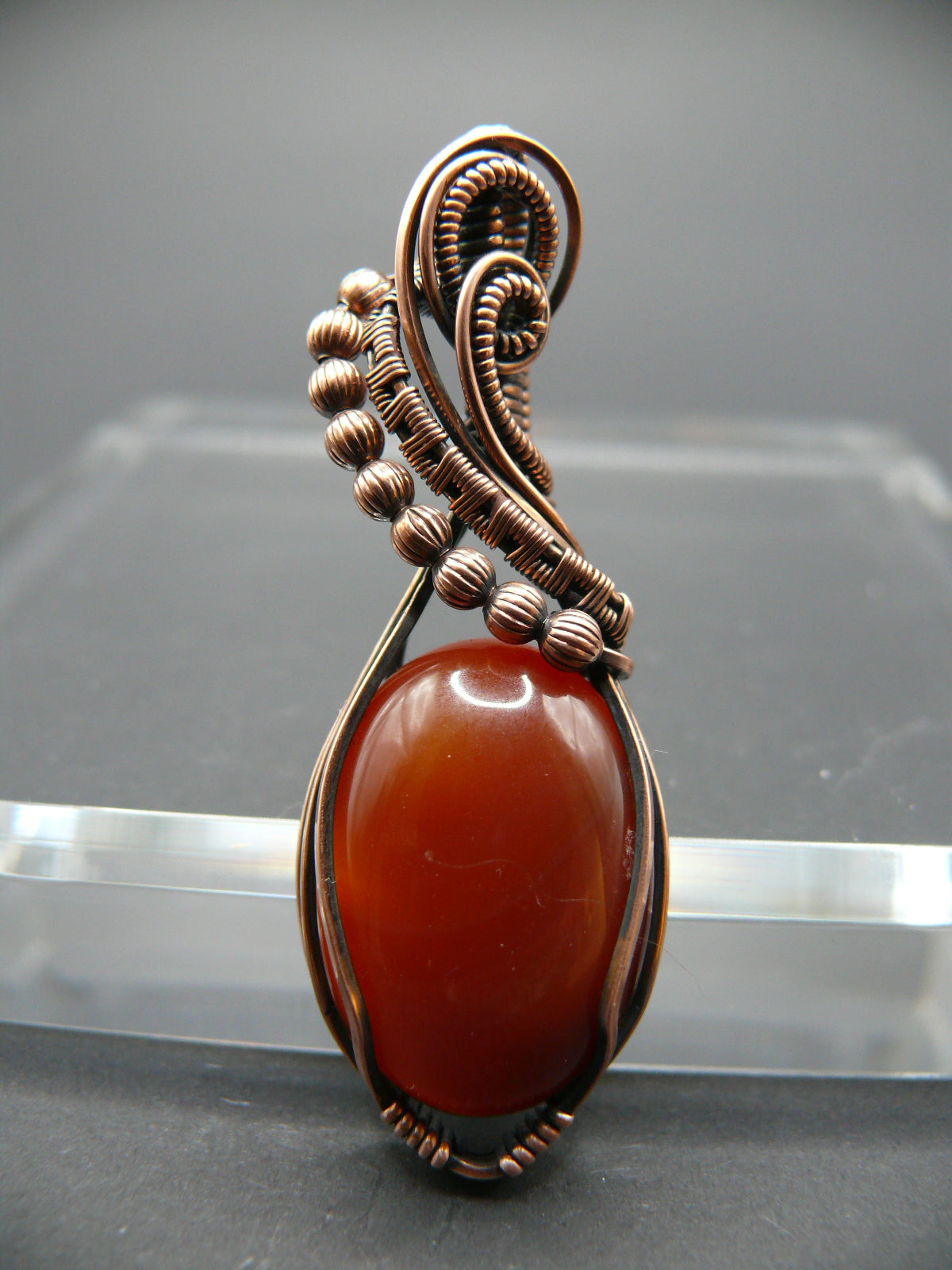 Deep red agate gemstone pendant