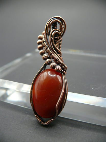 Deep red agate gemstone pendant