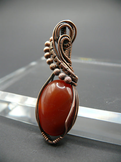 Deep red agate gemstone pendant