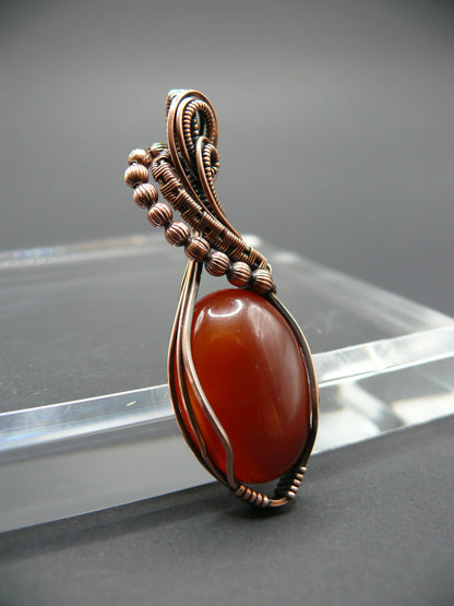 Deep red agate gemstone pendant