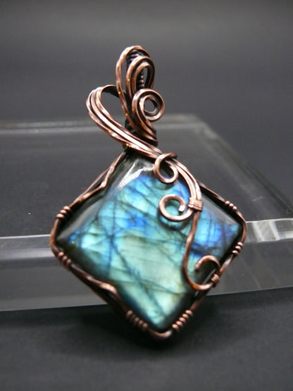 Wire wrapped Labradorite pendant