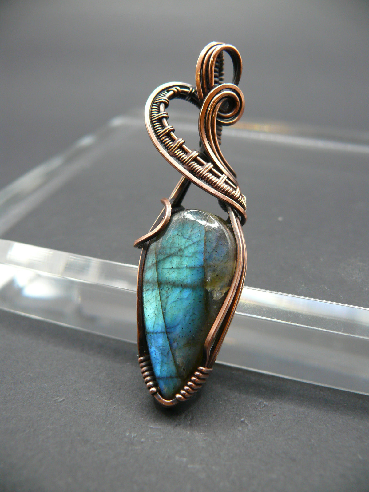 Shiney Labradorite Gemstone Copper Wire Wrapped Pendant buy Copper Jewelry Labradorite Handmade Pendant Labradorite Gemstone Gift For Her Ethnic