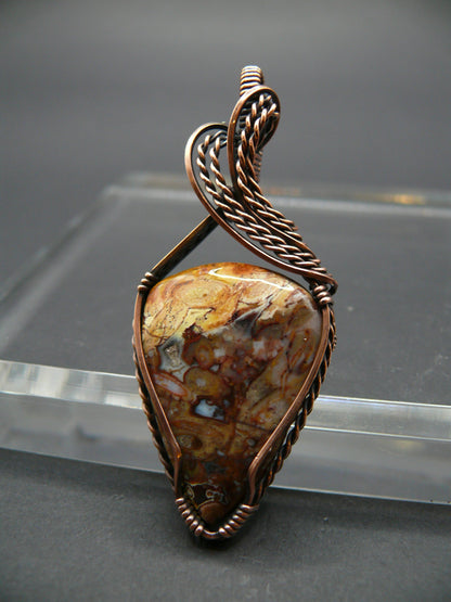 Wire wrapped jasper pendant