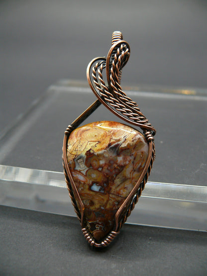 Wire wrapped jasper pendant