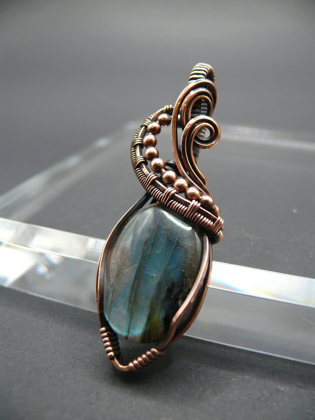 Blue labradorite gemstone necklace