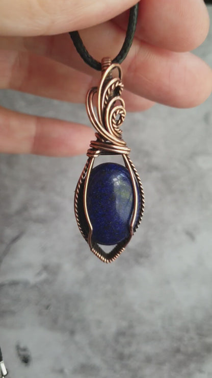 Wire wrapped Lapis Lazuli pendant