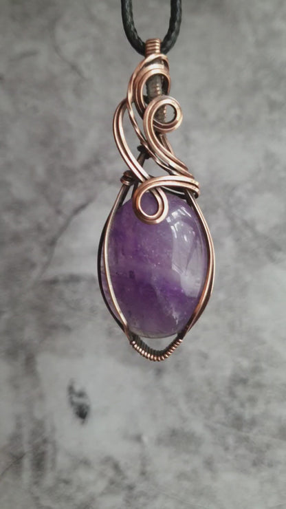 Handmade amethyst statement pendant