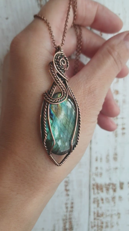 One-of-a-Kind shimmery labradorite gemstone pendant