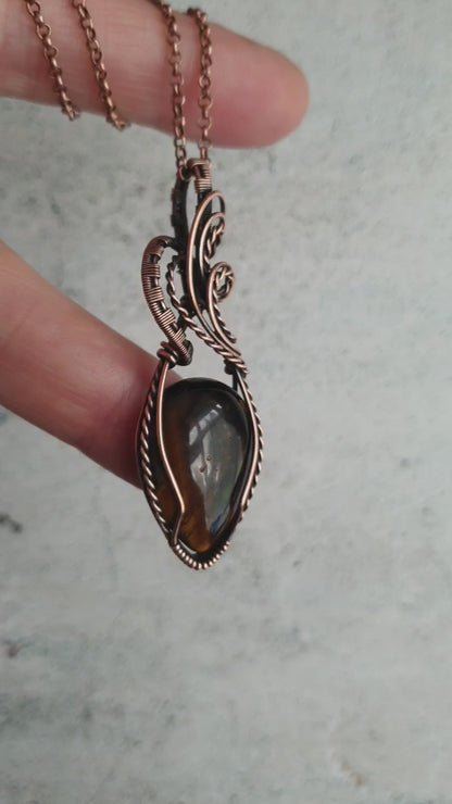 One-of-a-kind tiger eye gemstone pendant