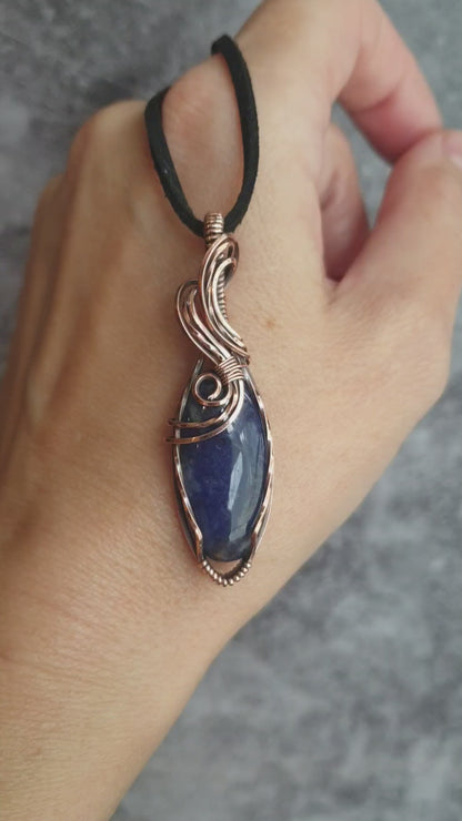 Blue sodalite gemstone pendant